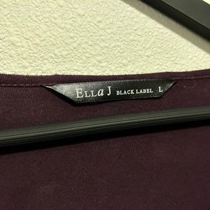 Ella J Black Label deep purple shirt size L long sleeve